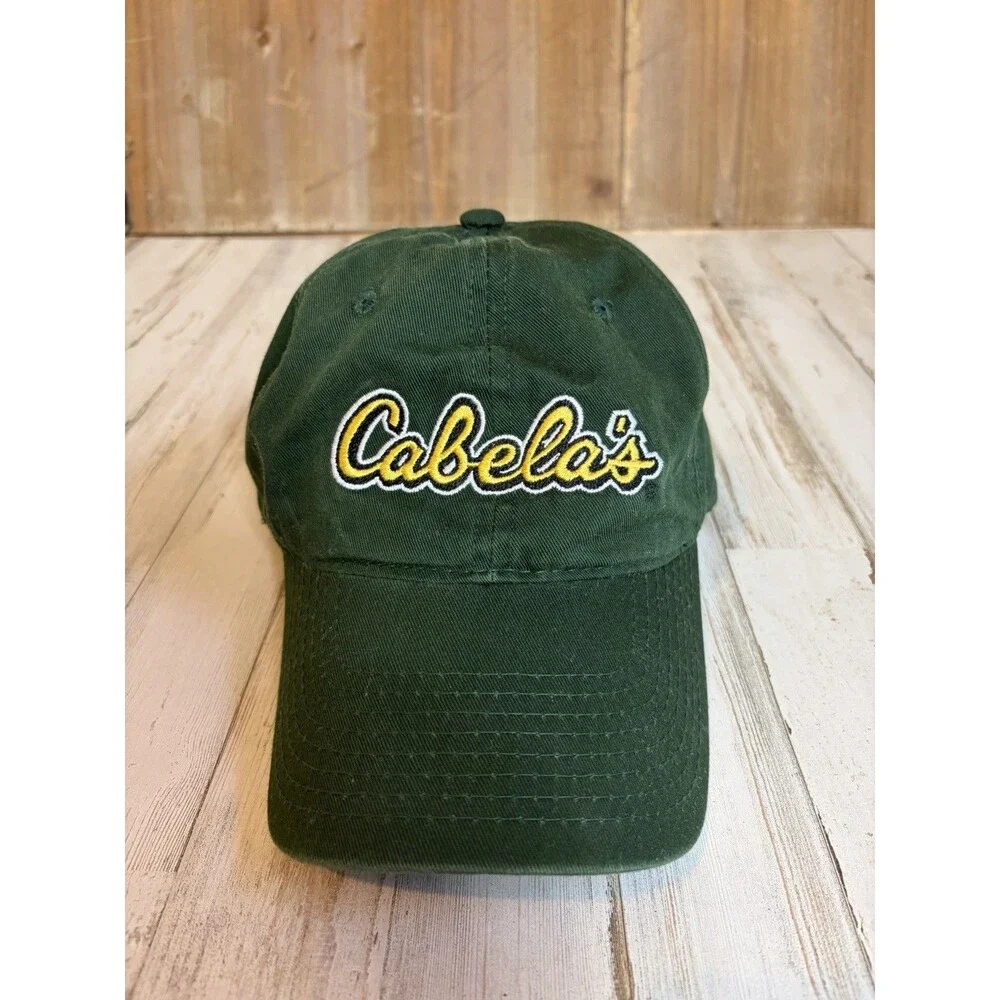 Green Adjustable Cotton Ball Cap Hat, One Size Unisex Adults